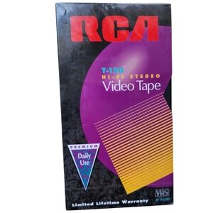 New RCA T-120 Blank VHS VCR Tape 6 Hour Video Tape Sealed Original Packaging